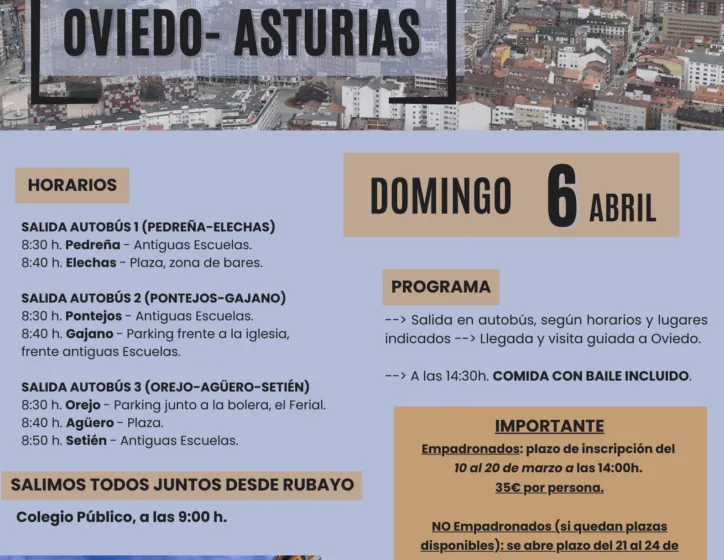  EXCURSIÓN MUNICIPAL A OVIEDO – ASTURIAS