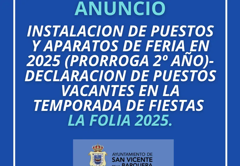 ANUNCIO PUESTOS LA FOLÍA 2025