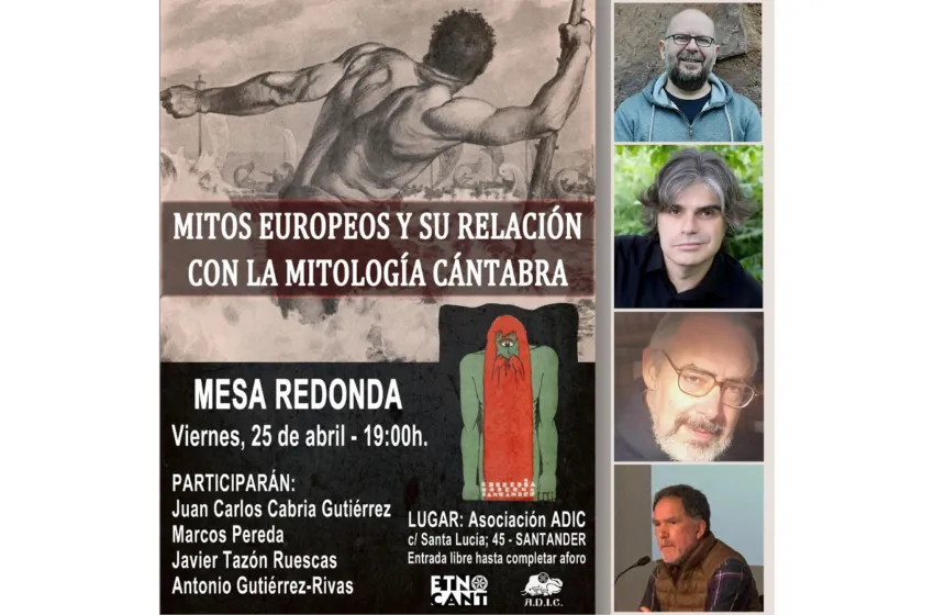 Noticias de Cantabria | El Cántabro | La sede de ADIC acoge mañana viernes, 25 de abril, una mesa redonda de debate con el título de “Mitos europeos y su relación con la mitología cántabra”.