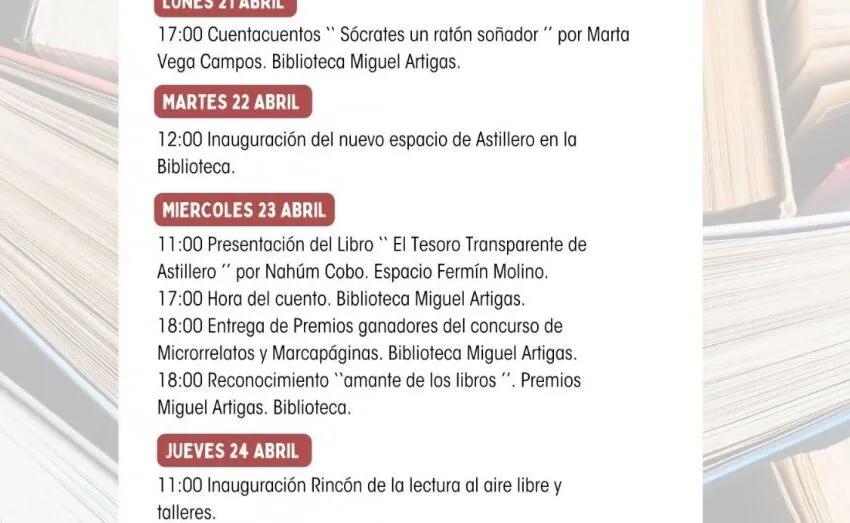  ASTILLERO INAUGURA NUEVOS ESPACIOS Y CELEBRA LA SEMANA DEL LIBRO  CON ACTIVIDADES PARA TODOS LOS PÚBLICOS