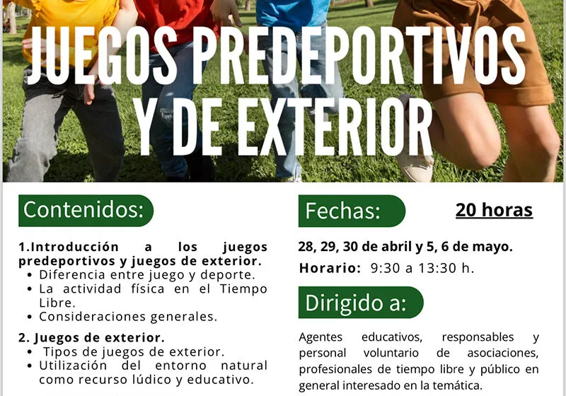  Inclusión Social abre la inscripción del curso ‘Juegos predeportivos y de exterior’ para educadores de tiempo libre