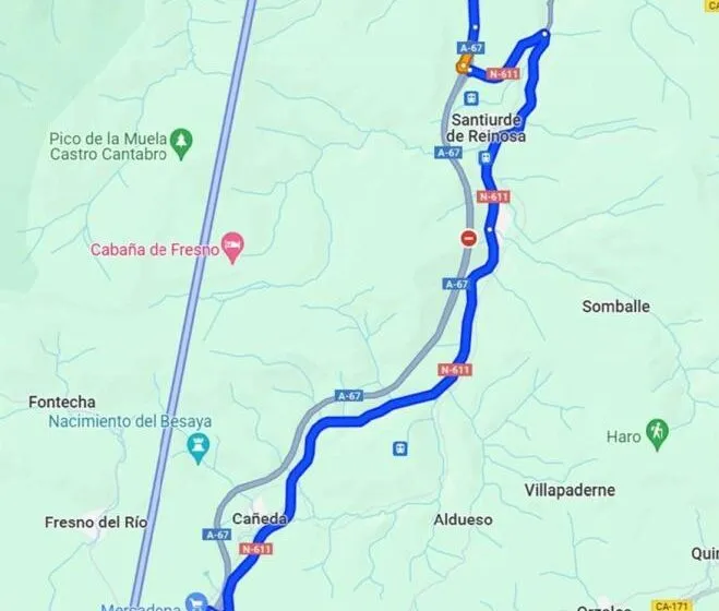 Afectaciones al tráfico en la A-67 por obras en el túnel de Lantueno entre Reinosa y Santiurde de Reinosa