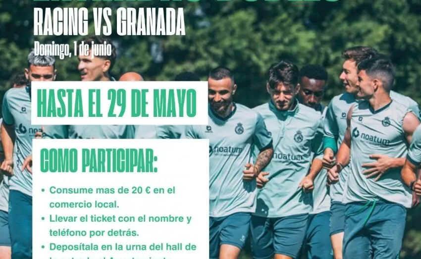  TRAS EL ÉXITO DEL PRIMER SORTEO, EL AYUNTAMIENTO DE ASTILLERO VUELVE A PREMIAR LAS COMPRAS EN EL COMERCIO LOCAL CON 10 ENTRADS DOBLES PARA VER AL RACING EN EL ÚLTIMO PARTIDO DE LIGA