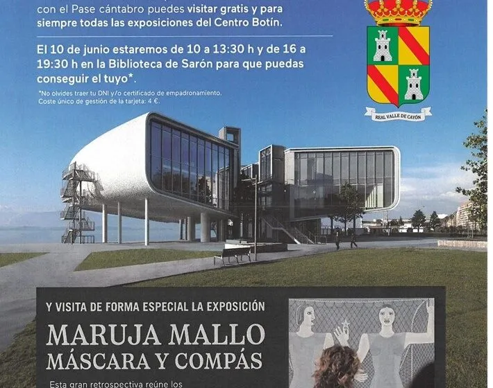 El Ayuntamiento de Santa Mª de Cayón colabora con el Centro Botín para que todos los vecinos del municipios se puedan visitar gratis todas las exposiciones