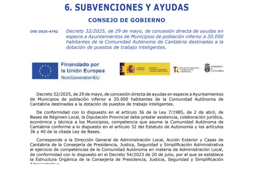 Noticias de Cantabria | El Cántabro | El Gobierno cántabro concede nuevas ayudas a los pequeños municipios para potenciar la administración pública electrónica