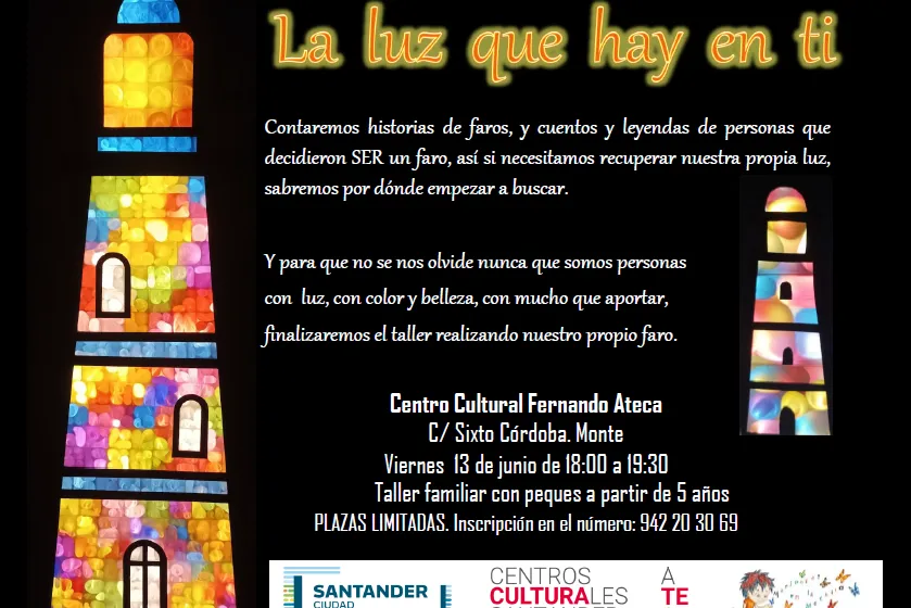 El centro Fernando Ateca acoge el día 13 el taller titulado ‘La luz que hay en ti’, con Cruz Celis