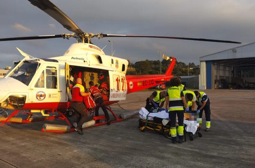 Evacuación urgente en helicóptero tras un grave accidente de moto en la N-623