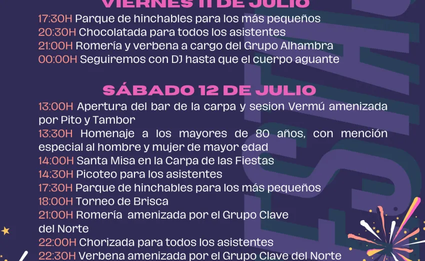  SAN CAMILO CELEBRA SUS TRADICIONALES FIESTAS DEL 11 AL 13 DE JULIO