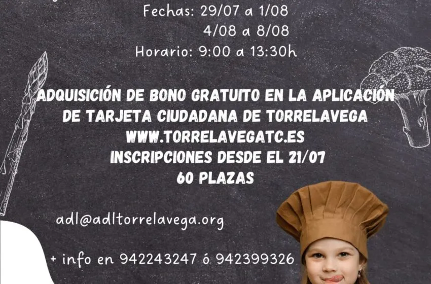 Noticias de Cantabria | El Cántabro | Torrelavega pone en marcha talleres de cocina infantil para favorecer la conciliación familiar durante el verano