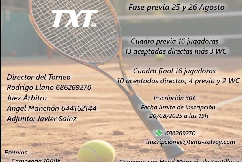  El Open Torrelavega, incluido en el Circuito IBP Tenis Pro, se celebra del 25 al 31 de agosto