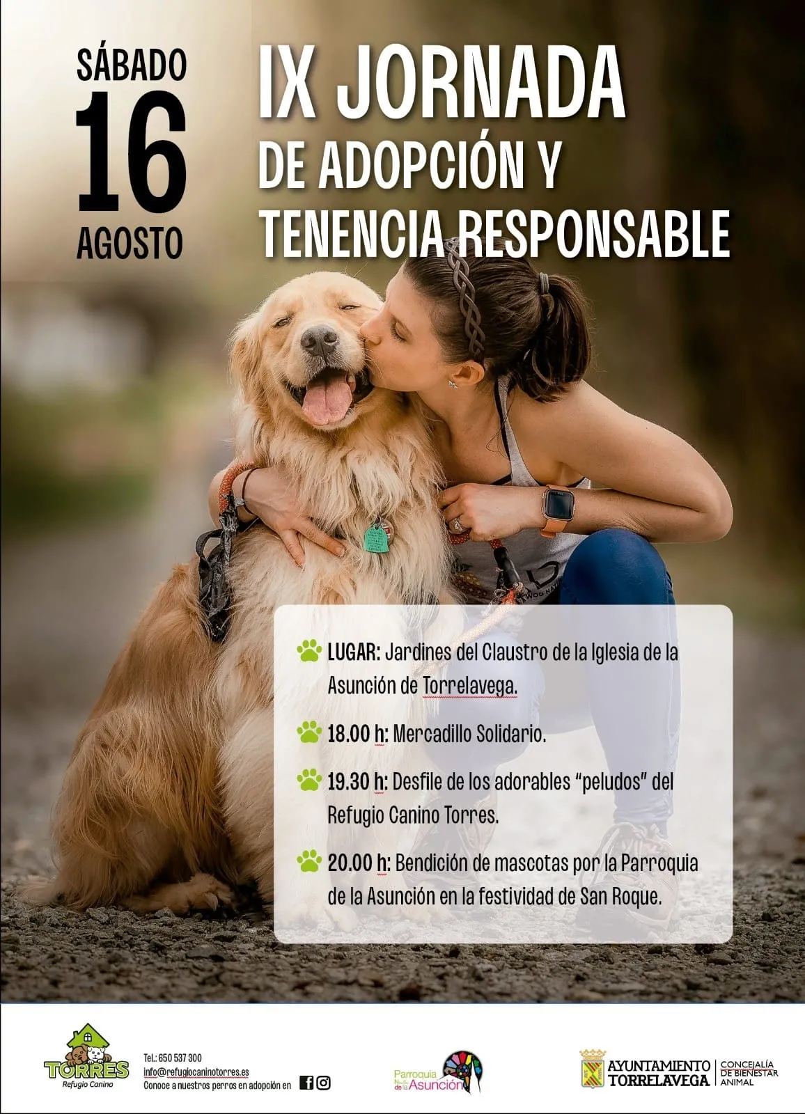 El 16 de agosto se celebra la IX Jornada de Adopción y Tenencia Responsable de Animales