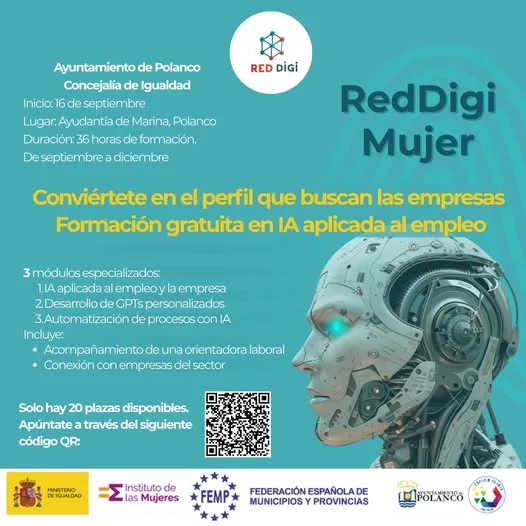 Polanco abre la inscripción para un curso gratuito de Inteligencia Artificial aplicada al empleo dentro del proyecto Red Digi Profesional Mujer