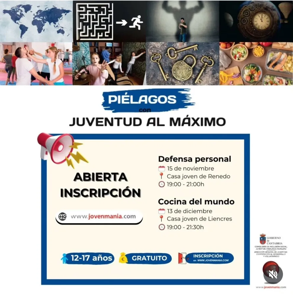 Piélagos acogerá dos talleres del programa ‘Juventud al máximo’ del Gobierno de Cantabria