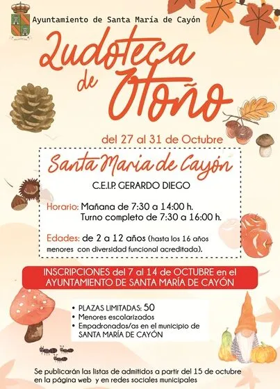  Abierto el Plazo de Inscripción para la Ludoteca de Otoño 2025 en Santa María de Cayón