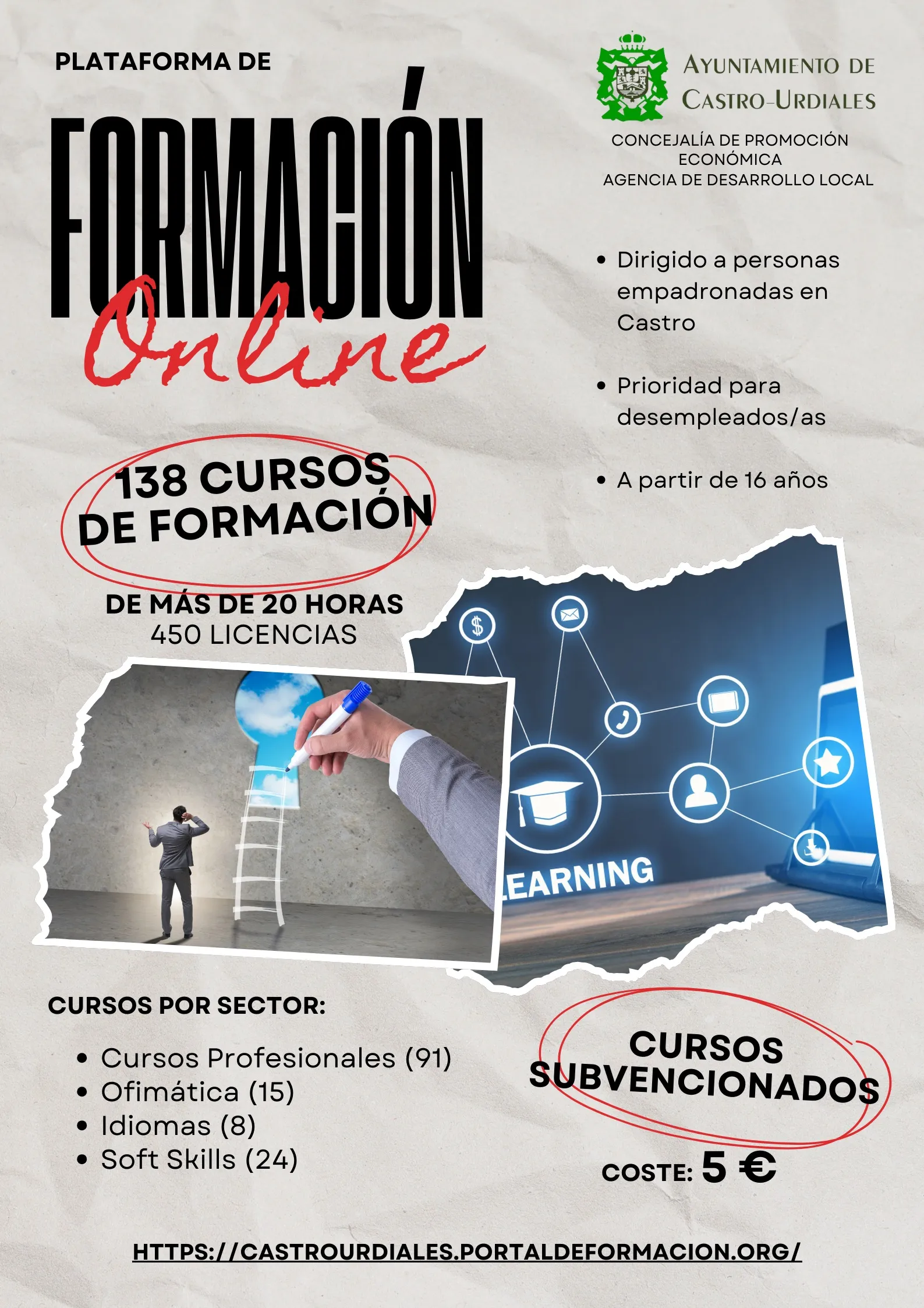 Castro Urdiales abre el nuevo período de inscripciones en la Plataforma de Formación Online