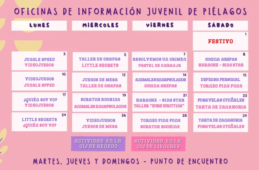  Las Oficinas de Información Juvenil de Piélagos ofrecen más de una treintena de actividades de ocio alternativo durante noviembre