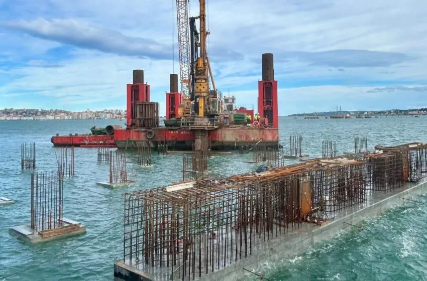 La obra del tacón de Raos 9 avanza según lo previsto tras completarse los pilotes y la primera fase de la viga