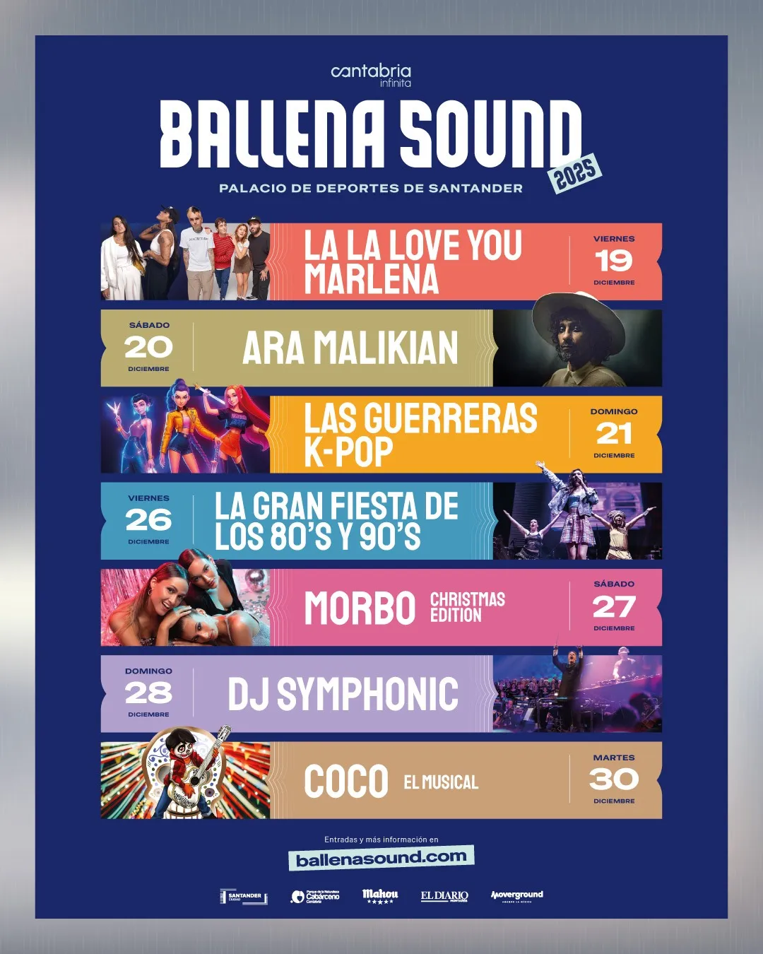 Ballena Sound convertirá el Palacio de Deportes de Santander en el gran escenario musical de la Navidad