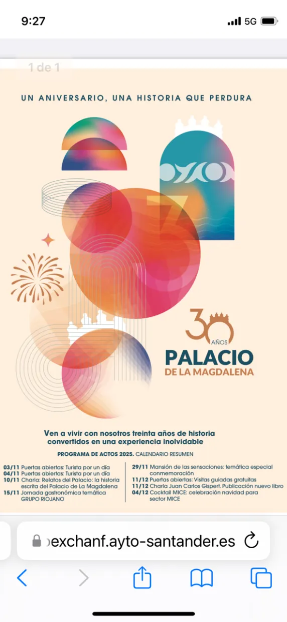 Comienzan los actos del 30 aniversario de la rehabilitación y apertura del Palacio de La Magdalena