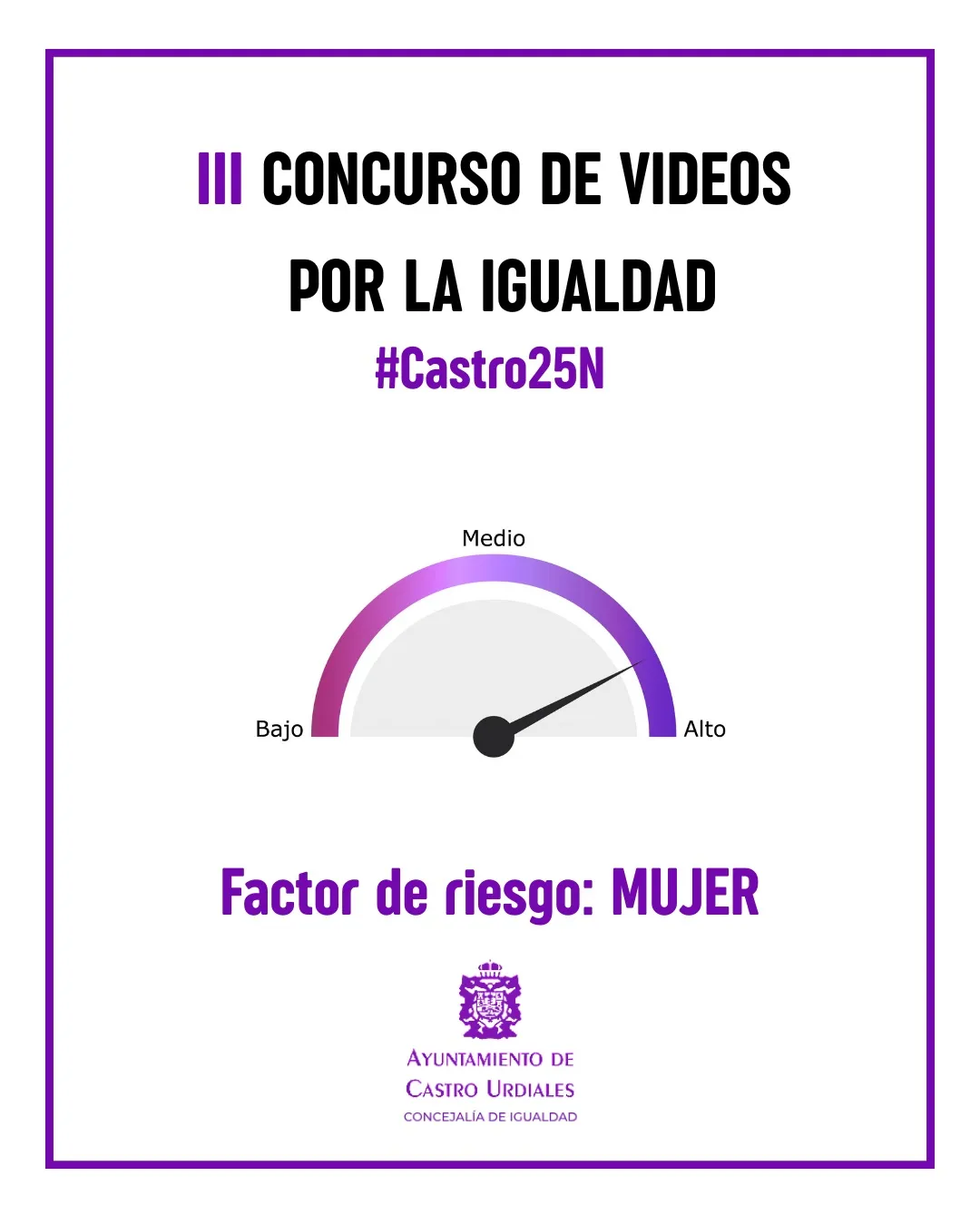 Castro-Urdiales convoca el III Concurso de Vídeos por la Igualdad dentro de la campaña “Factor de riesgo: MUJER”