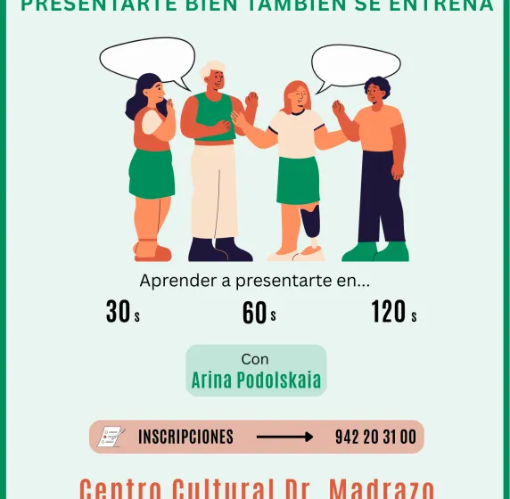 El centro cultural Doctor Madrazo acogerá el taller ‘Presentarse bien también se entrena’ el 25 de noviembre