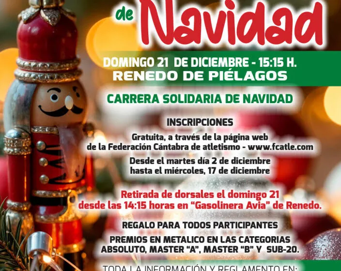  Últimos días para inscribirse en la XXX Carrera de Navidad de Piélagos, solidaria con el Banco de Alimentos