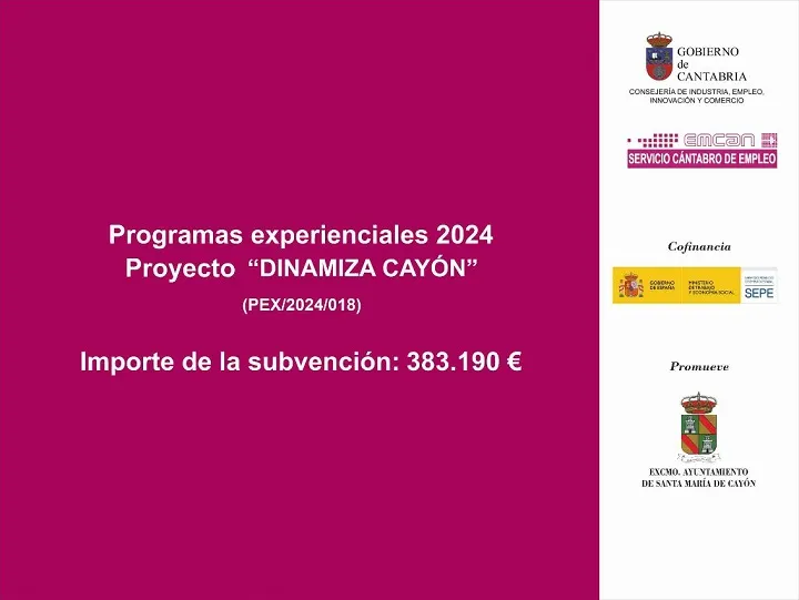  PROGRAMA EXPERIENCIAL DE EMPLEO “DINAMIZA CAYÓN”. Programa de Formación y Empleo
