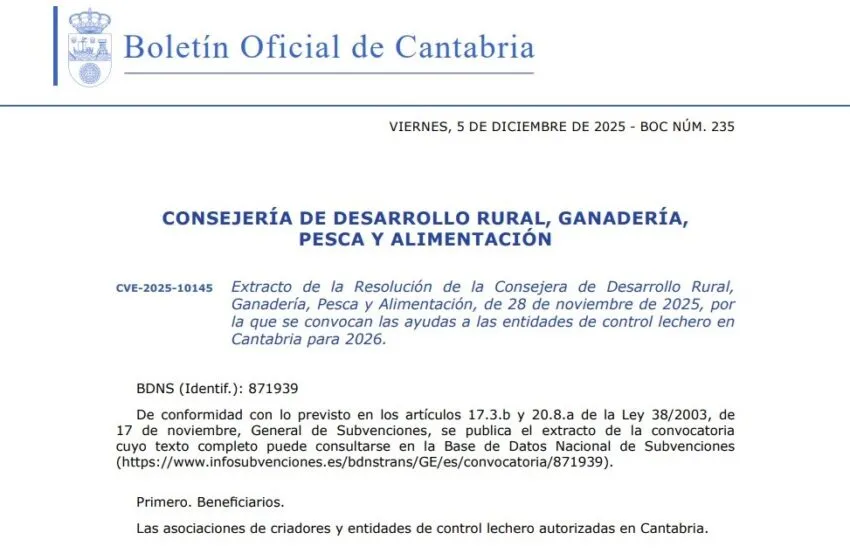  Desarrollo Rural destina 810.000 euros en ayudas para el control lechero en asociaciones de criadores y entidades autorizadas