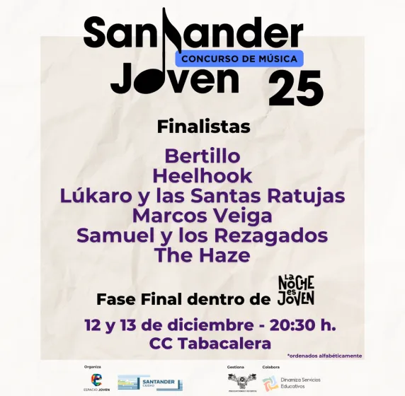 Noticias de Cantabria | El Cántabro | Las finales del concurso musical ‘Santander Joven’ llegan este fin de semana a Tabacalera
