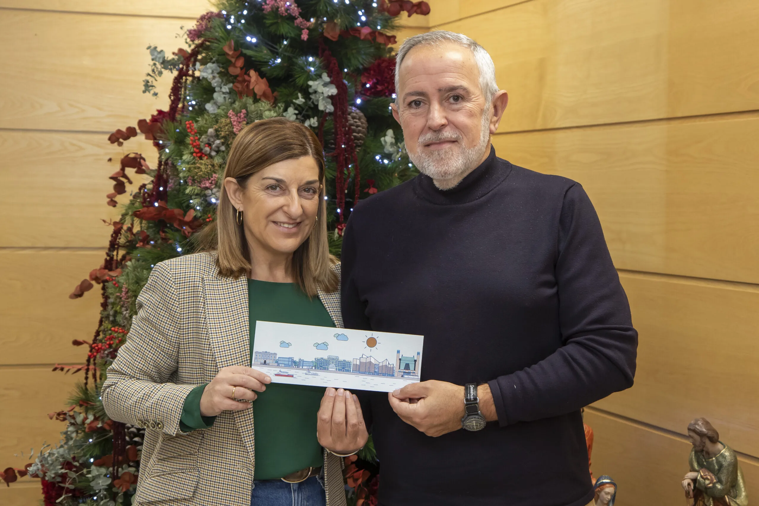 La presidenta Buruaga felicita la Navidad con una ilustración de los grandes proyectos culturales que serán realidad en 2026 y una frase inédita de Álvaro Pombo