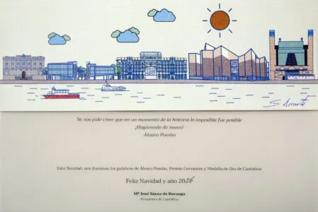 Noticias de Cantabria | El Cántabro | La presidenta Buruaga felicita la Navidad con una ilustración de los grandes proyectos culturales que serán realidad en 2026 y una frase inédita de Álvaro Pombo