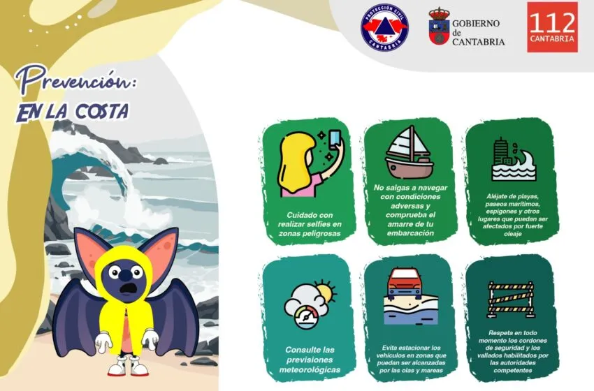 El Gobierno de Cantabria recomienda extremar la precaución en el litoral por la alerta roja de fenómenos costeros adversos