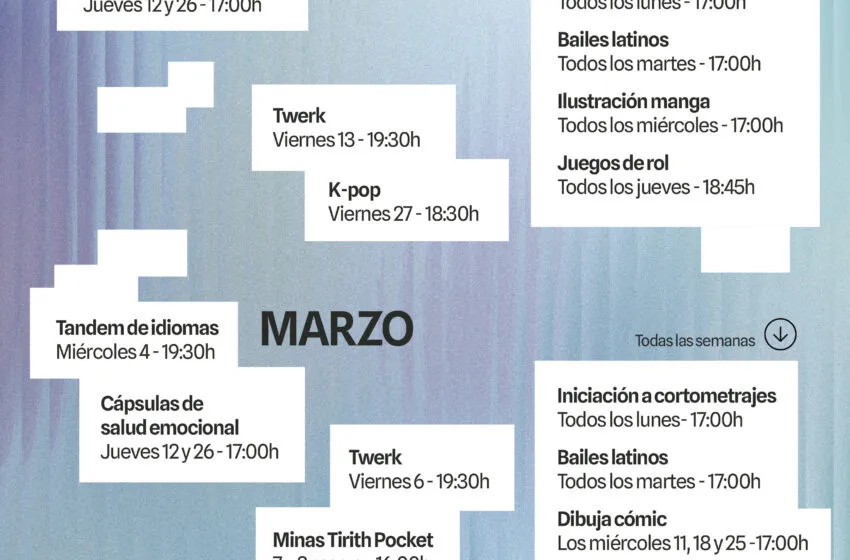 El nuevo ciclo de actividades de Espacio Joven arranca esta semana