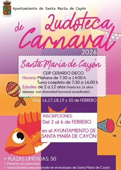  Abierto el plazo de inscripciones de la Ludoteca de Carnaval 2026