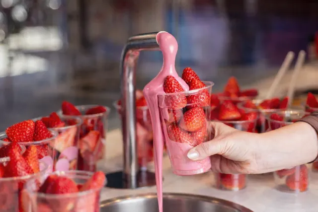  San Valentín se vuelve rosa en Santander: la Fuente Infinita de Chocolate de La Fresería conquista la ciudad