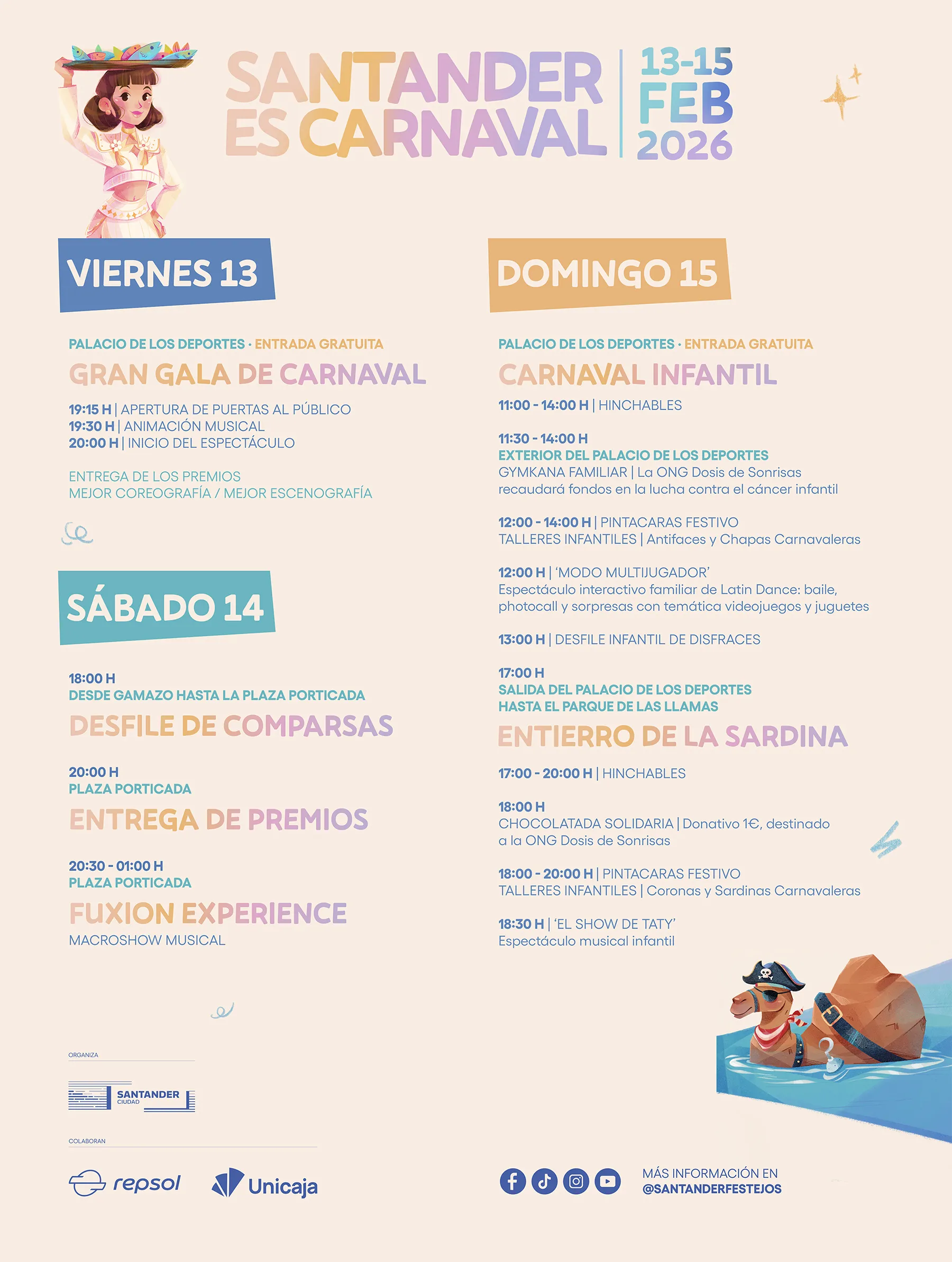 Santander da inicio mañana a tres días llenos de actividades con motivo de su Carnaval