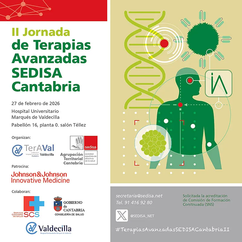 Valdecilla acoge este viernes la II Jornada de Terapias Avanzadas de SEDISA Cantabria con expertos nacionales en terapia génica y CAR-T
