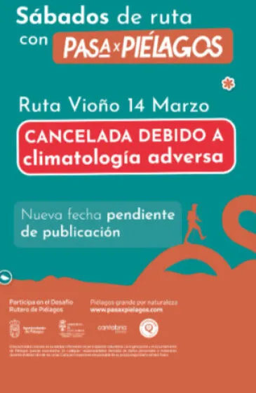 Piélagos cancela la ruta por Vioño prevista para este sábado debido a la previsión de climatología adversa