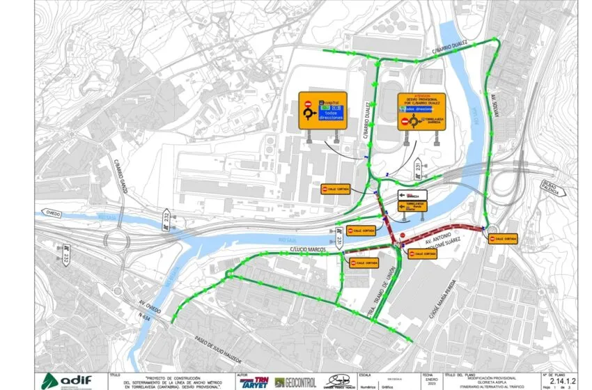  AVISO: Corte puntual del tráfico en la zona de la rotonda de Sniace el lunes 9 de marzo