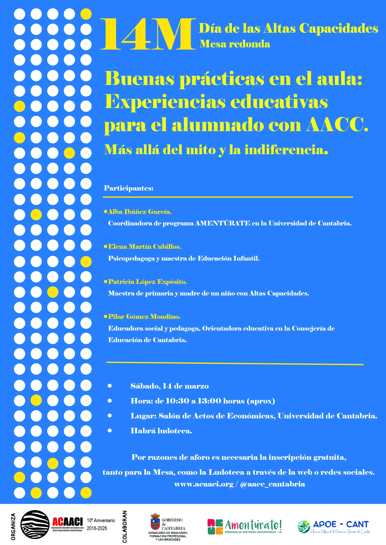 La Universidad de Cantabria acoge una mesa redonda por el Día de las Altas Capacidades para impulsar buenas prácticas educativas