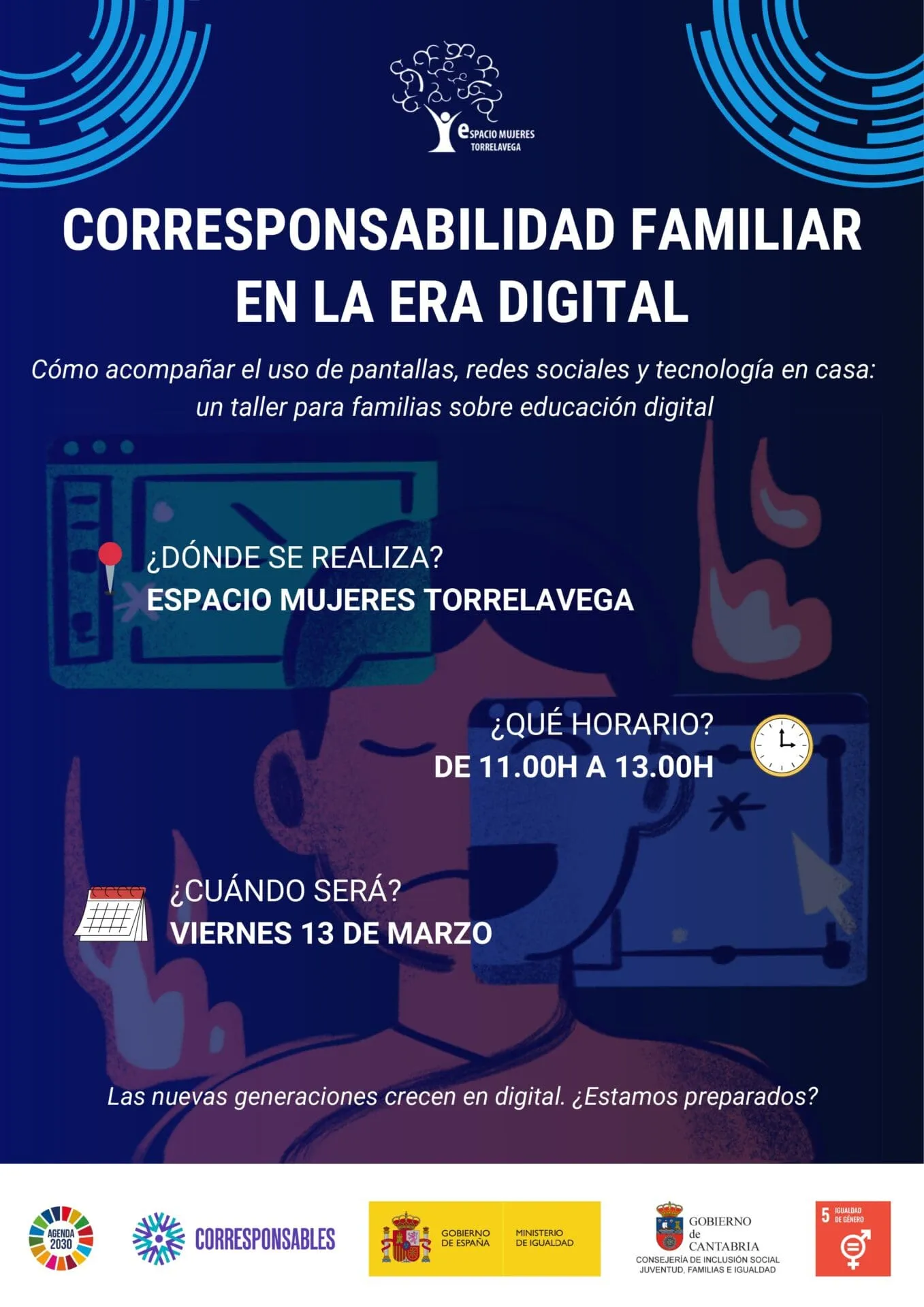 Torrelavega organiza un taller sobre corresponsabilidad familiar en la era digital en Espacio Mujeres