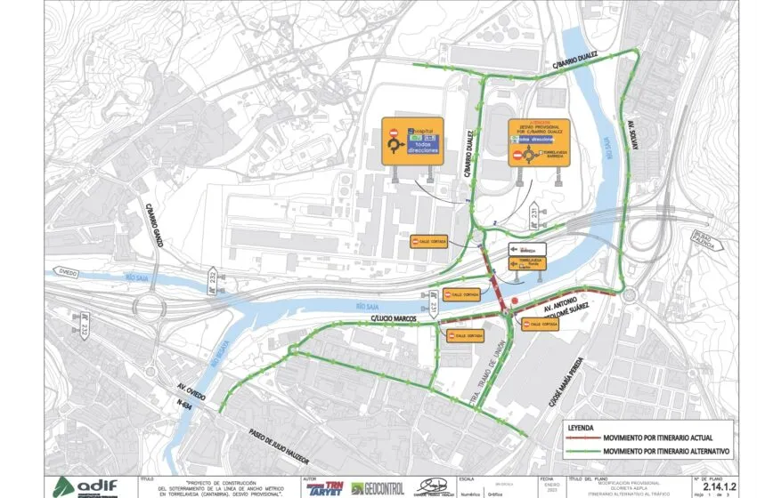 Corte de tráfico hasta el 15 de abril por las obras de la vía auxiliar que ejecuta ADIF