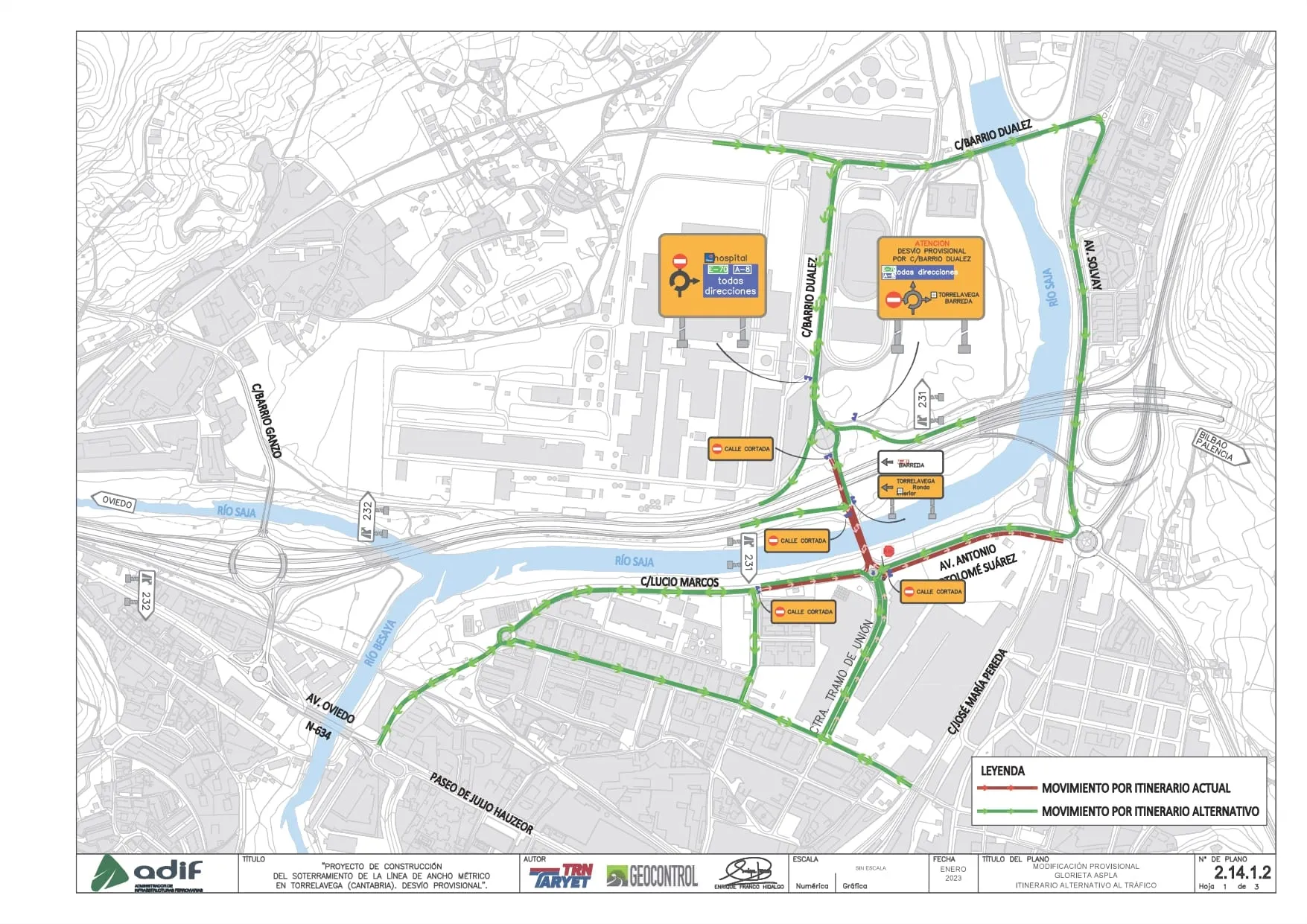 Corte de tráfico hasta el 15 de abril por las obras de la vía auxiliar que ejecuta ADIF