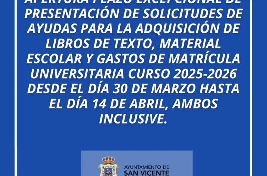 APERTURA DE SOLICITUD DE AYUDAS