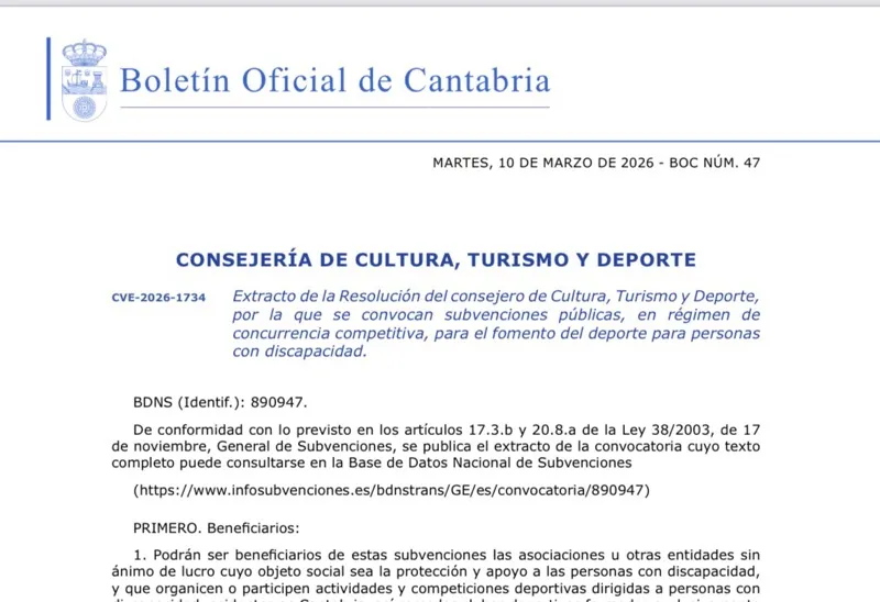 El Gobierno convoca ayudas para el fomento del deporte para personas discapacitadas