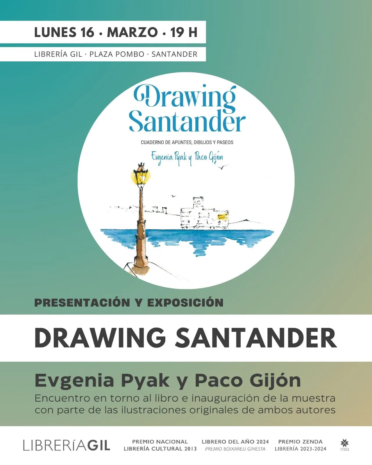Santander se dibuja a sí misma: Librería Gil acoge la presentación del libro *Drawing Santander* y una exposición inédita de sus ilustraciones