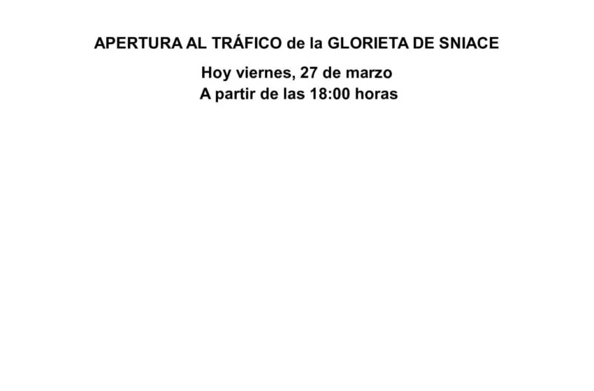 Hoy a las 18:00 horas se abrirá al tráfico la glorieta de Sniace