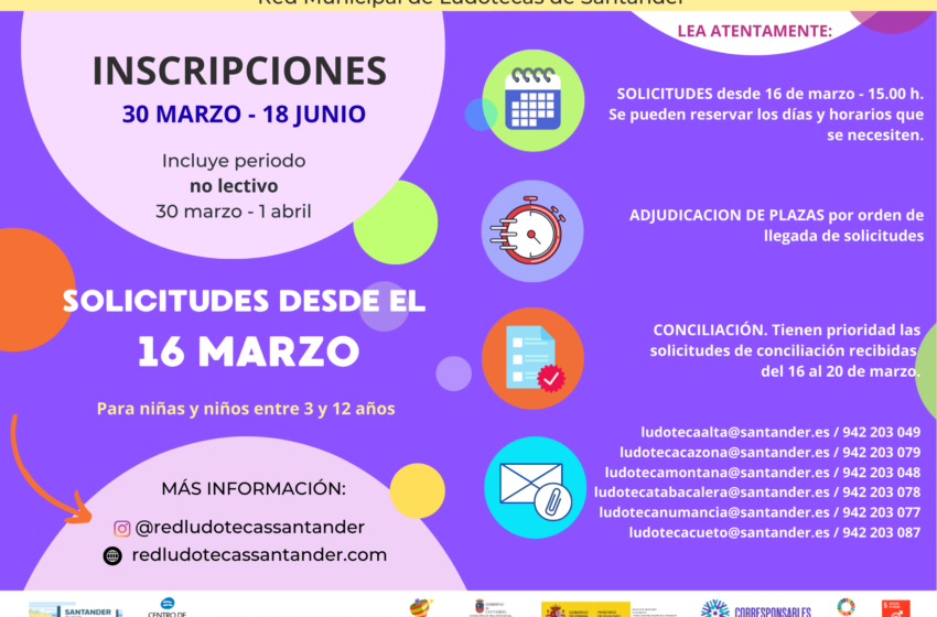 Abiertas las inscripciones para las actividades del segundo trimestre de las ludotecas