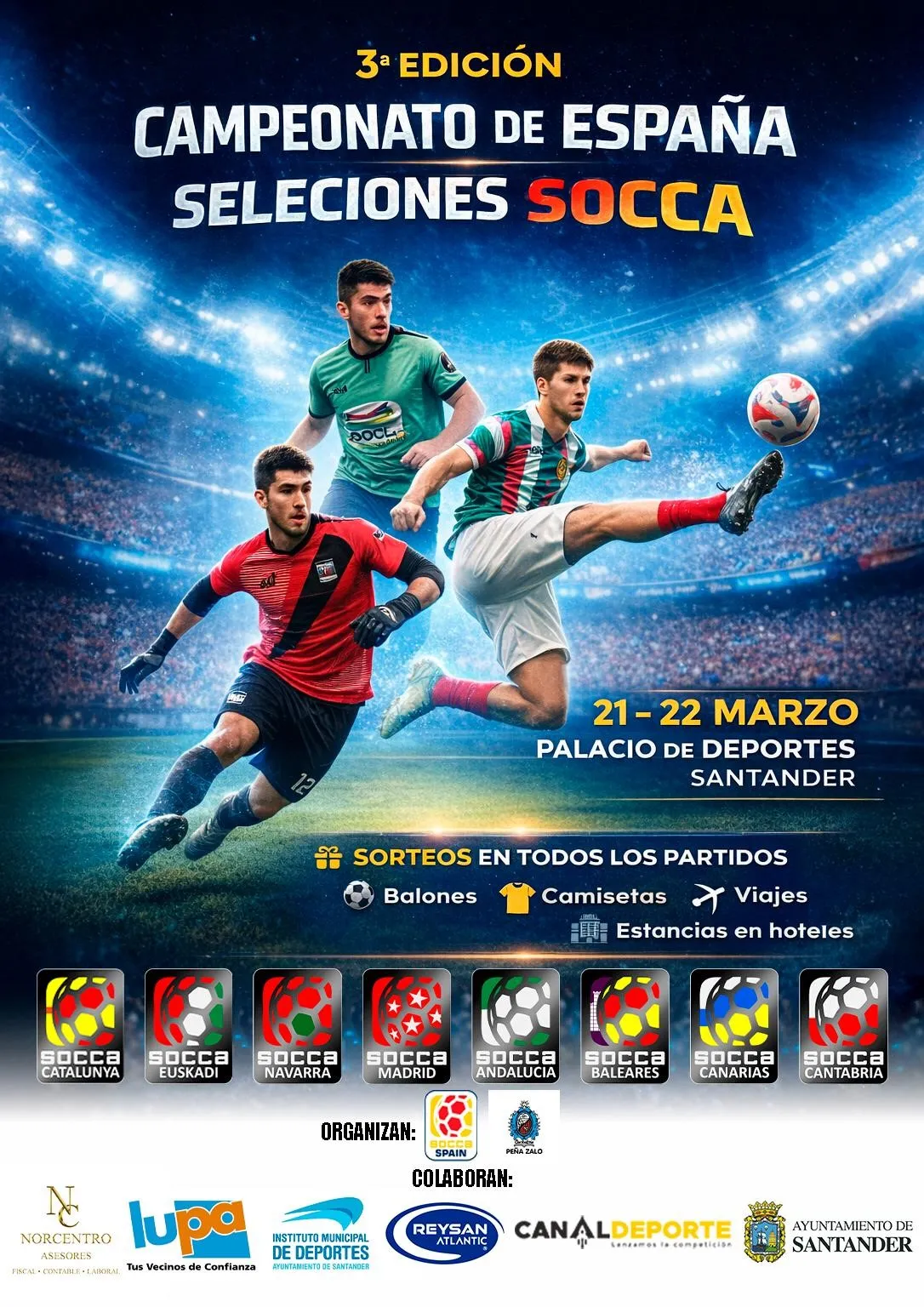 Santander acoge este fin de semana el Campeonato de Selecciones Autonómicas de Socca Spain