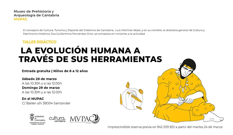 Cultura convoca en el MUPAC un taller destinado a los niños para conocer la evolución humana a través de sus herramientas